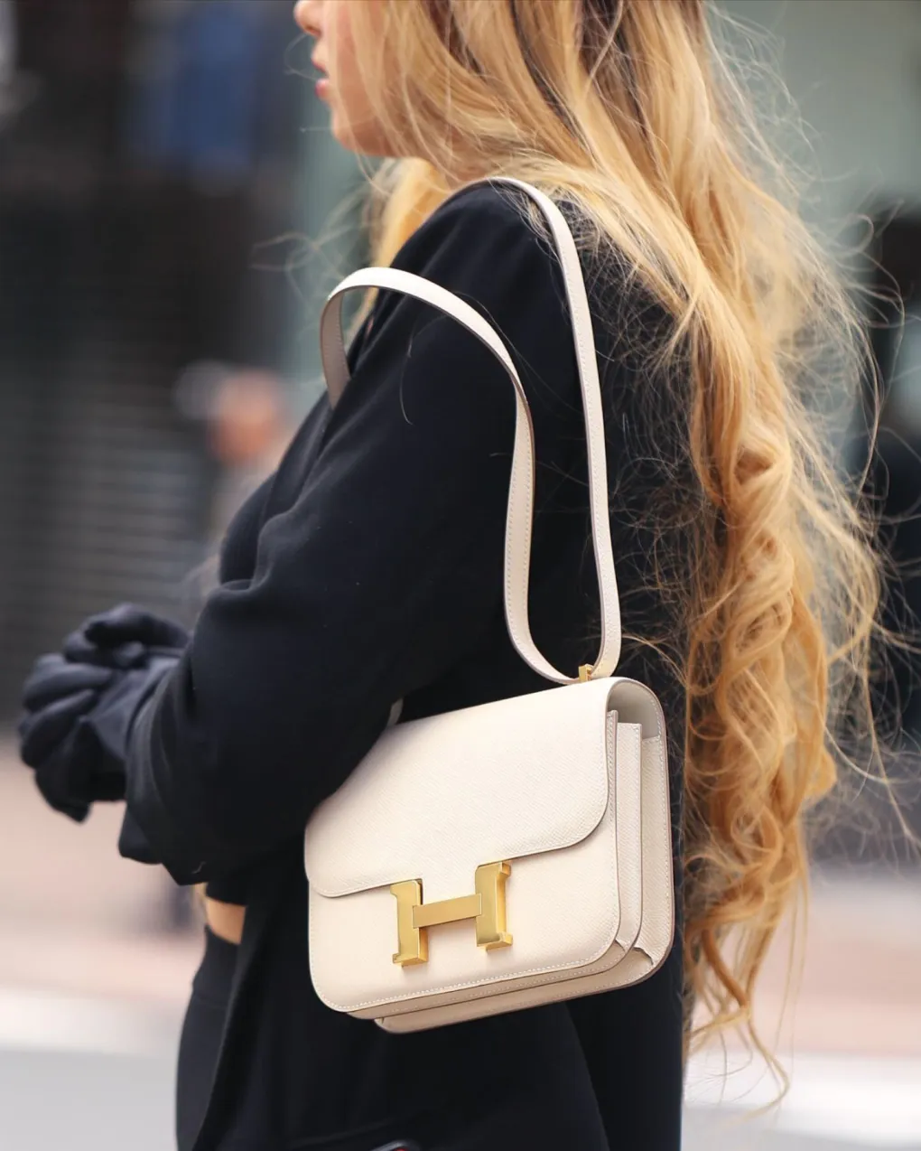 Mẫu túi có hình hộp cổ điển cùng logo nổi bật của thương hiệu.