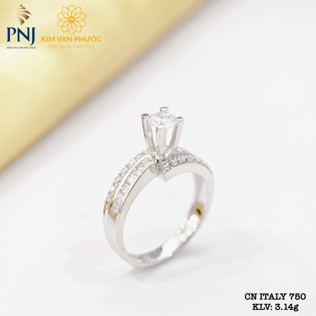 NHẪN NỮ CN ITALY 750 PNJ - Kim Vạn Phước - Trang sức Vàng, Kim Cương, Italy cao cấp